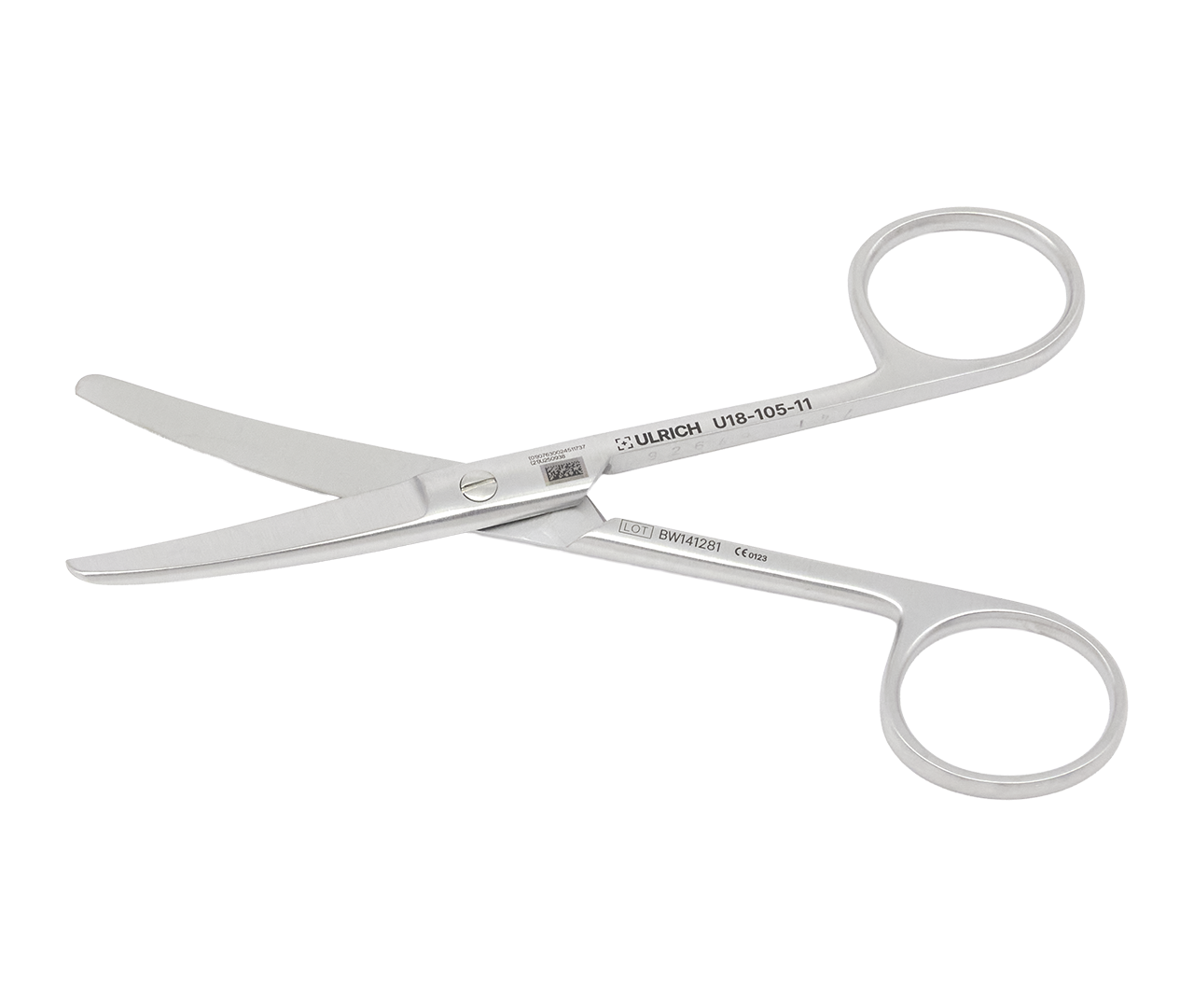 Nůžky chirurgické, zahnuté, tupé, 11,5 cm