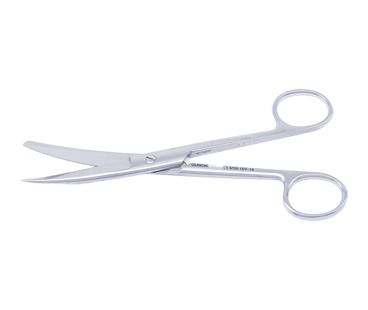 Nůžky chirurgické, zahnuté, ostré/tupé hroty, 16,5 cm