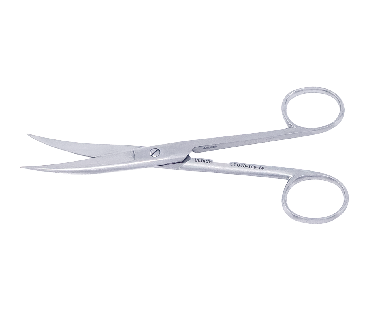 Nůžky chirurgické, zahnuté, ostré/tupé hroty, 14,5 cm