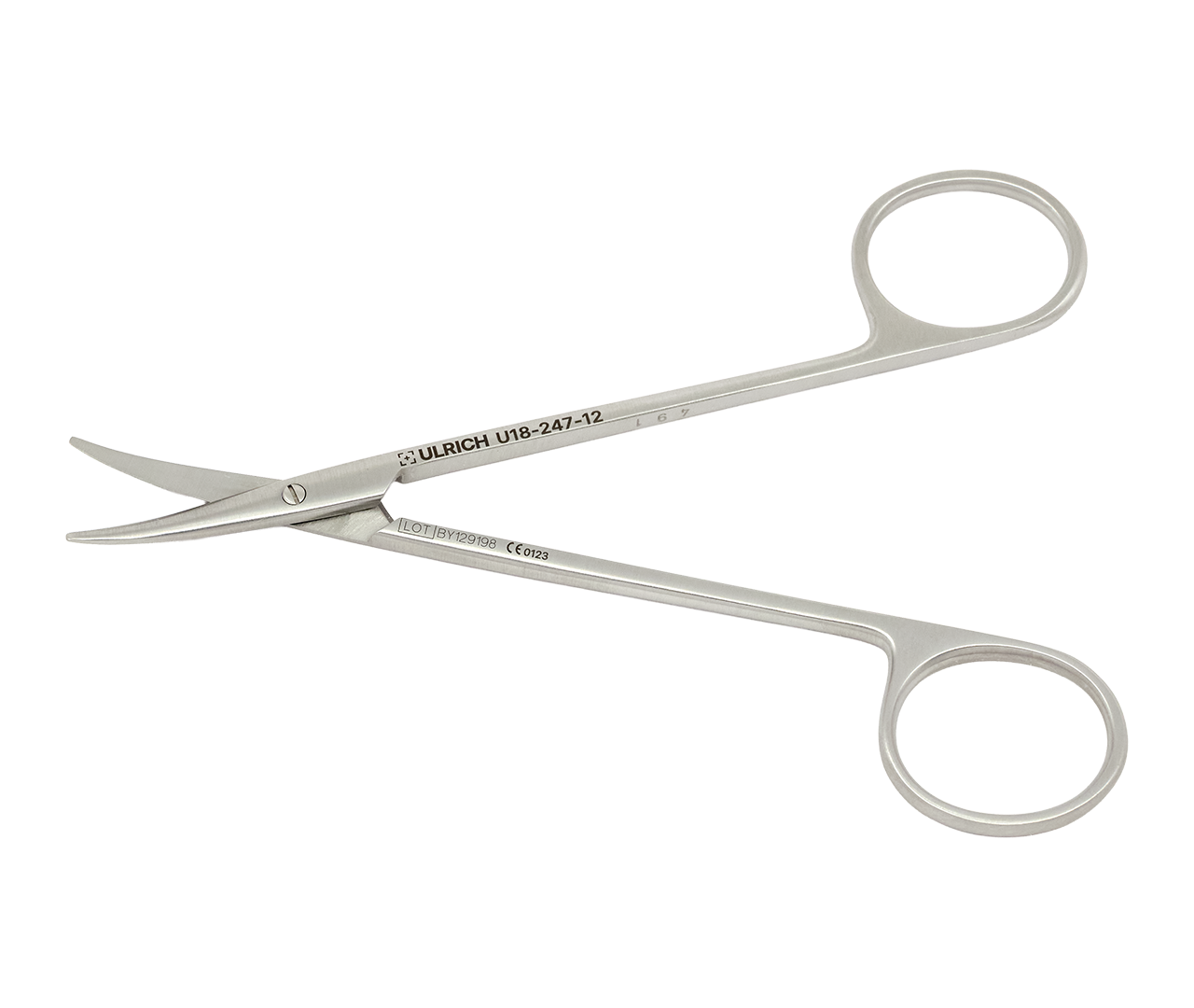 Nůžky strabismické, zahnuté, 12 cm