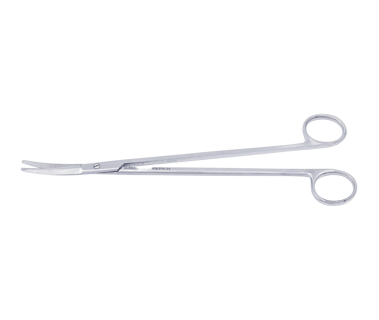 Nůžky Boettcher, zahnuté, s jedním rýhovaným ostřím, 23 cm