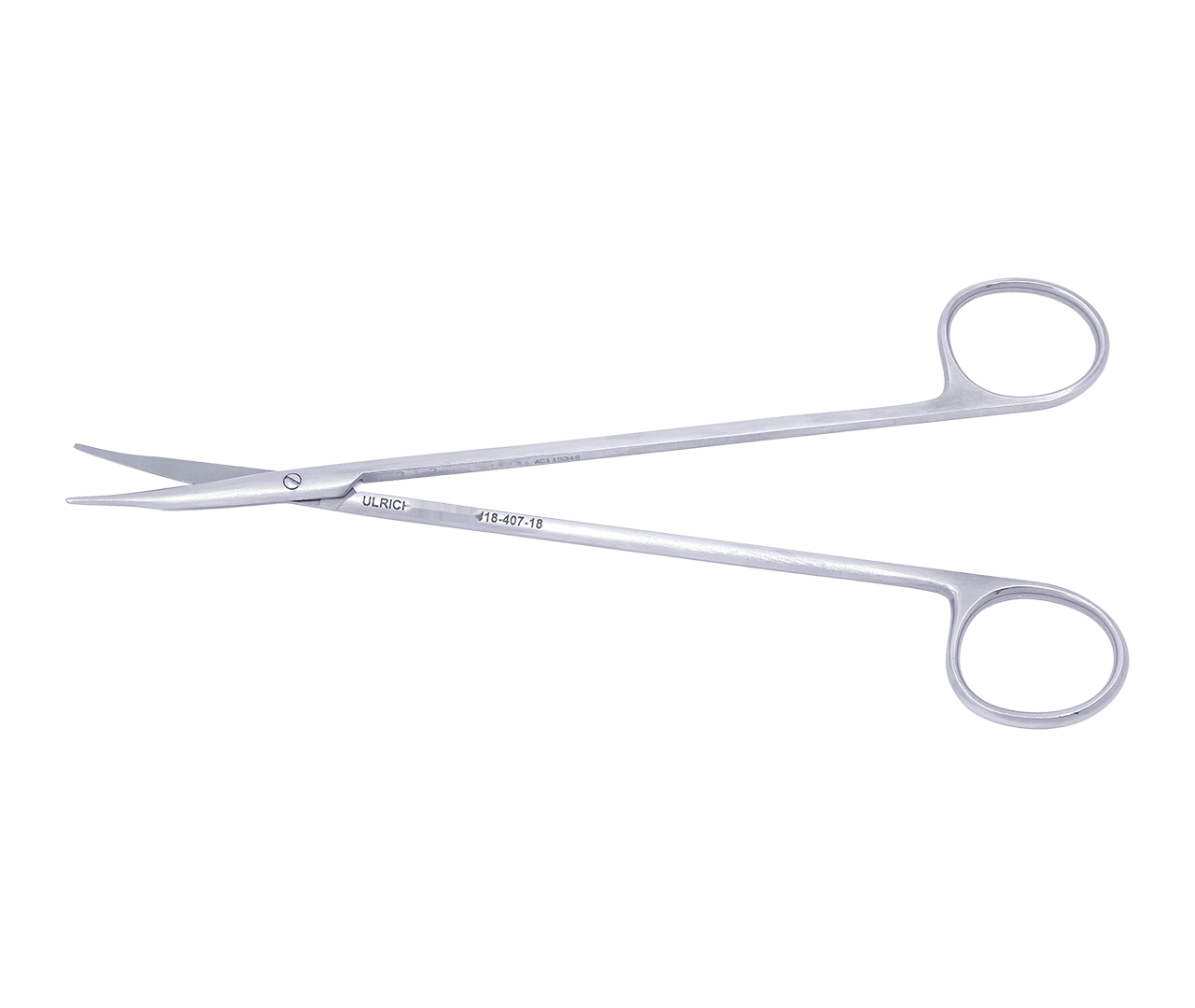 Nůžky Reynolds chirurgické, zahnuté, špičaté, 18 cm