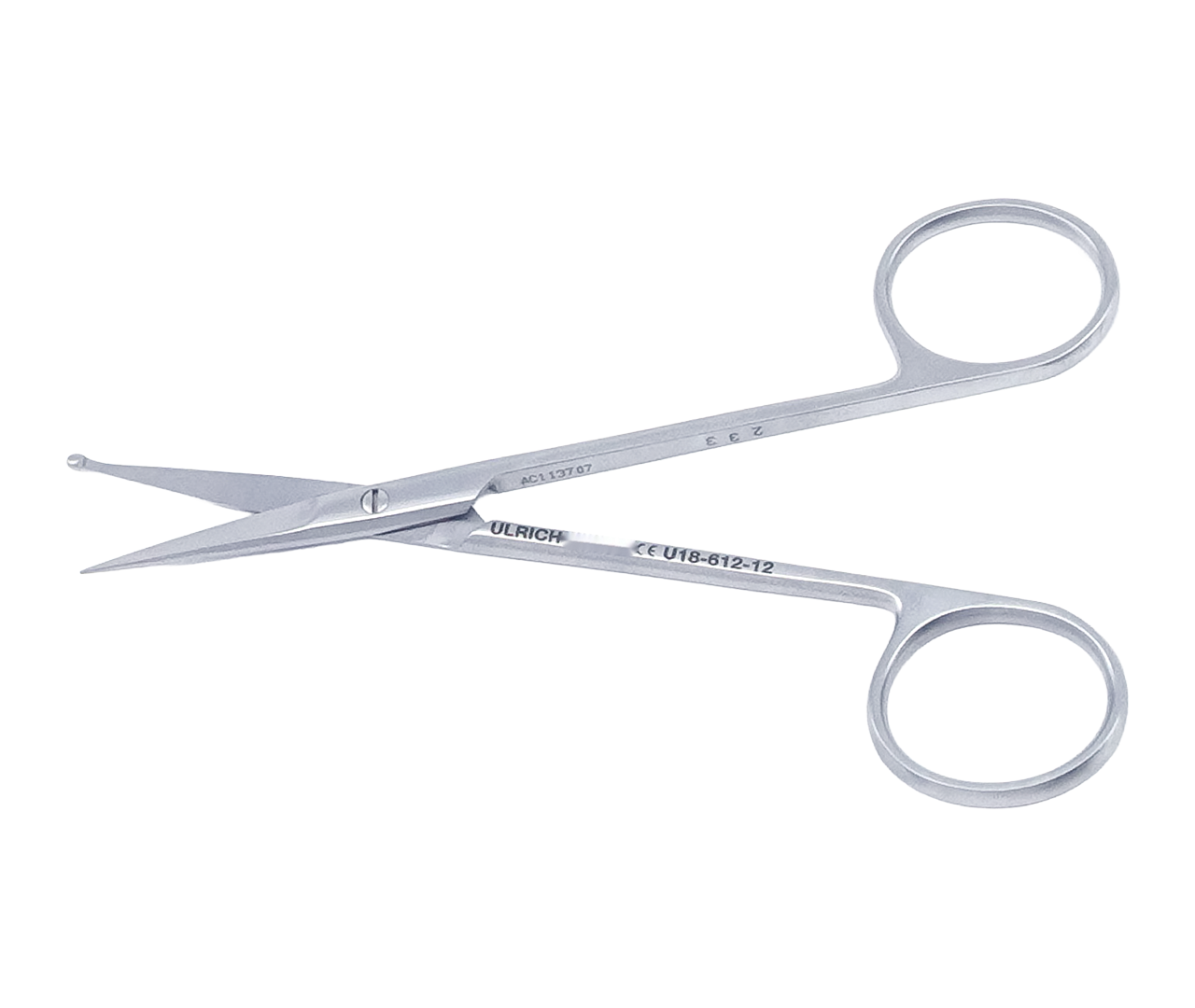 Nůžky cévní chirurgické, rovné, s kuličkou, 12 cm