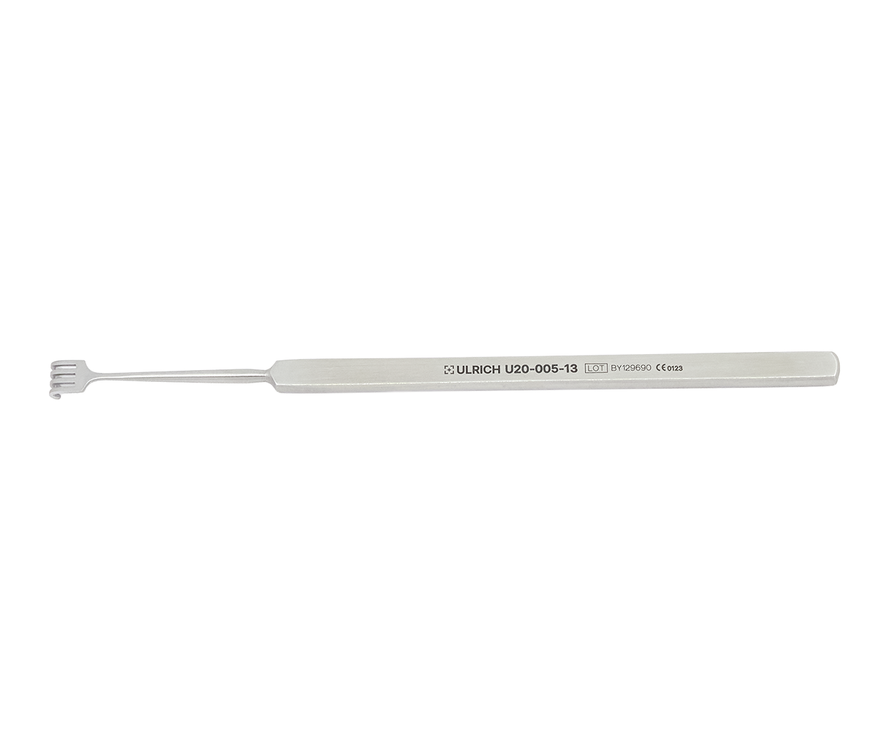 Hák Rollet kožní, 4-hrotý, tupý, 13 cm