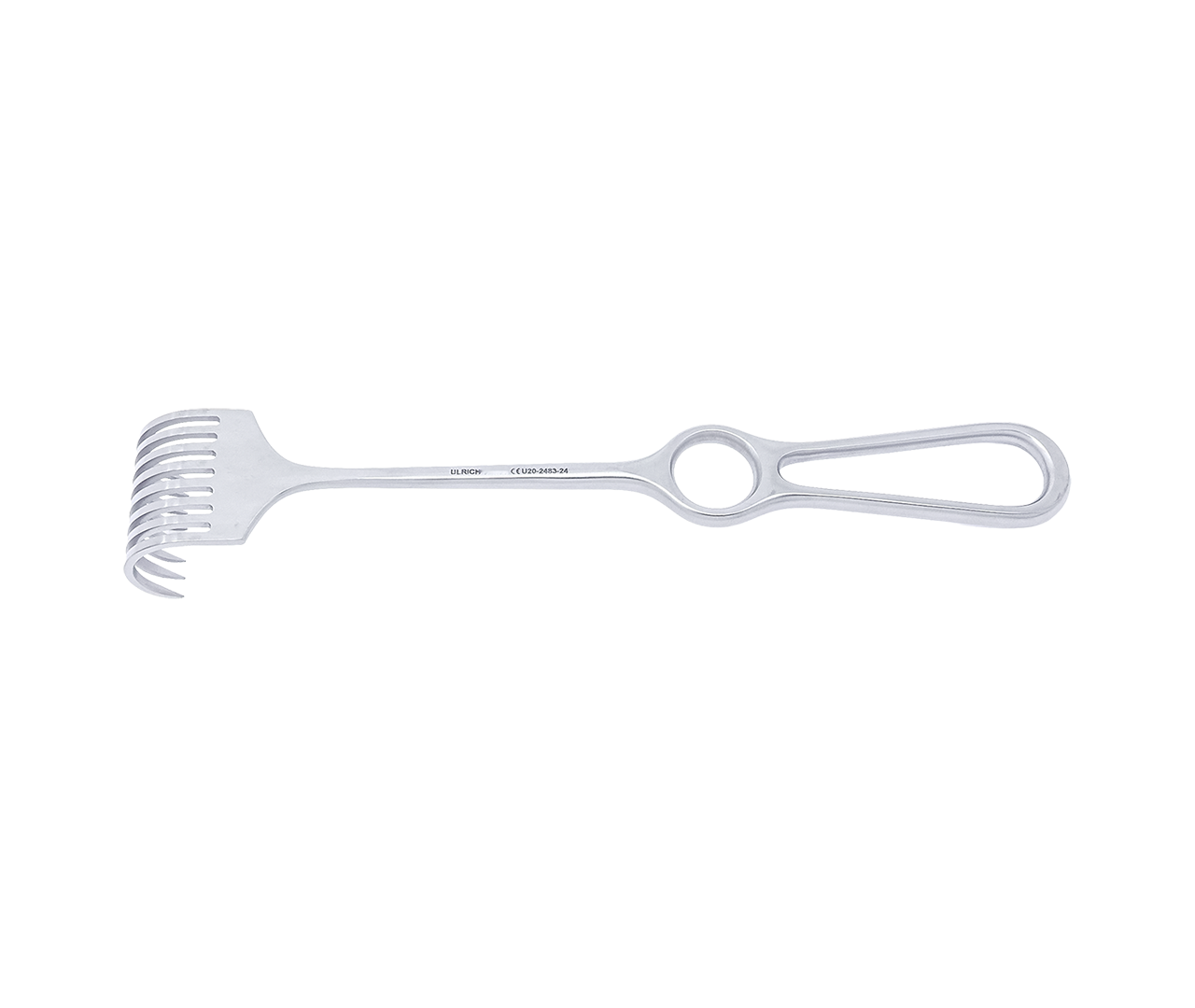 Retraktor Körte na rány, ostrý, 8-hrotý, 38x31 mm, 24 cm