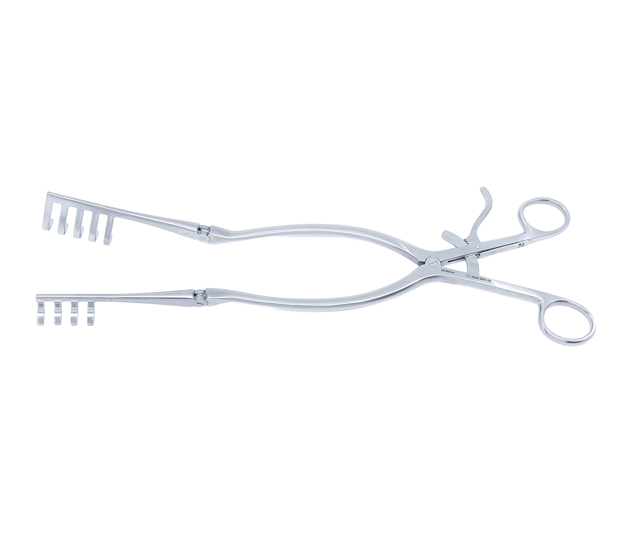 Retraktor Adson samodržící, 4x5 hrotů, tupý, 42x32 mm, 32 cm