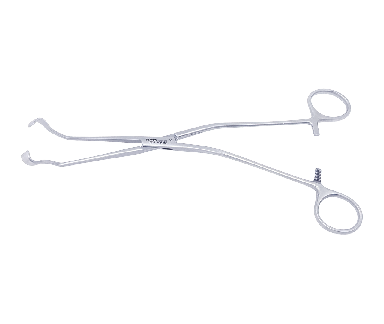 Kleště Babcock střevní, dvojitě zahnuté, typ URO-KSSG, 23 cm