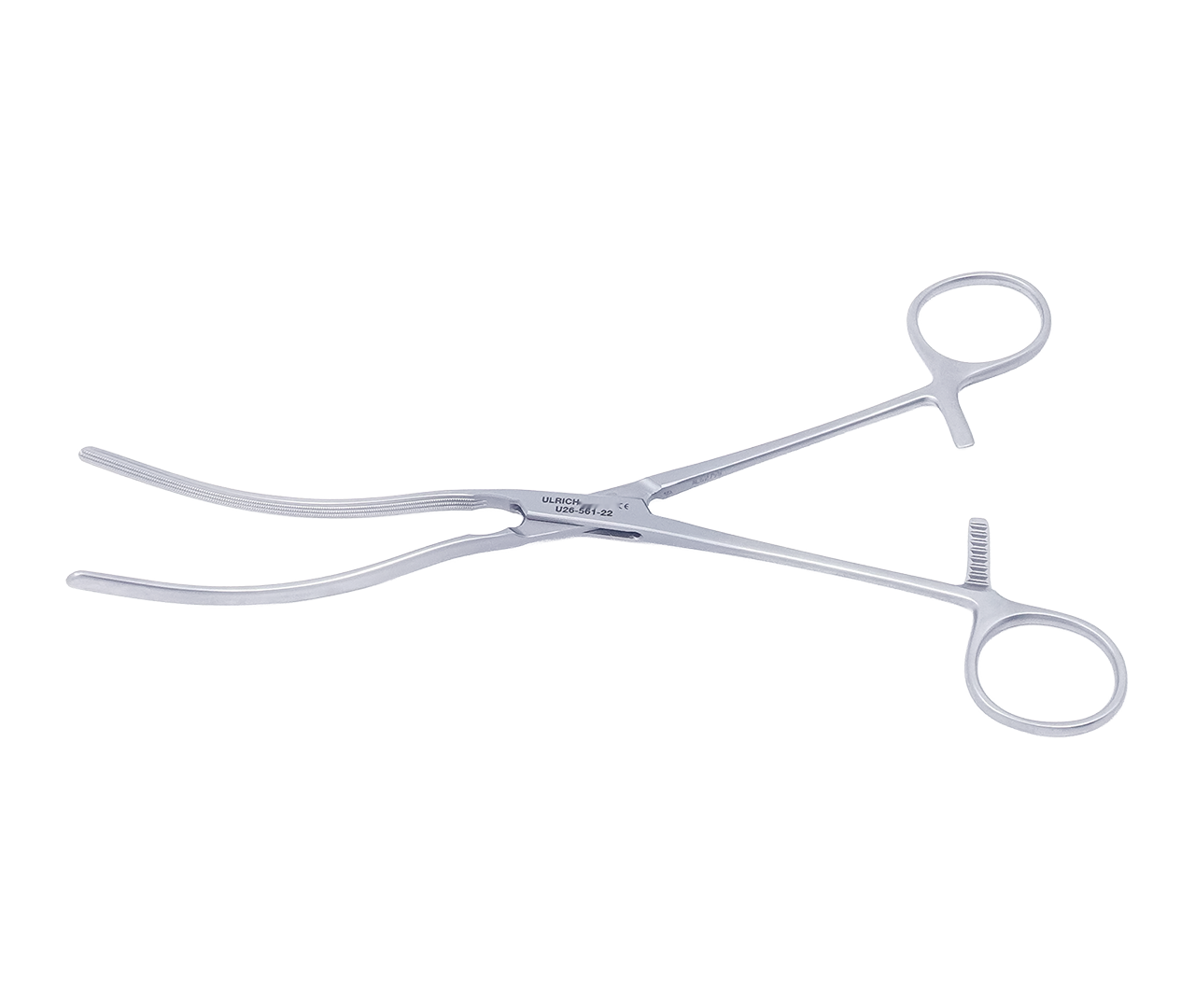Svorka Kocher střevní, atraumatická, zahnutá, 22 cm