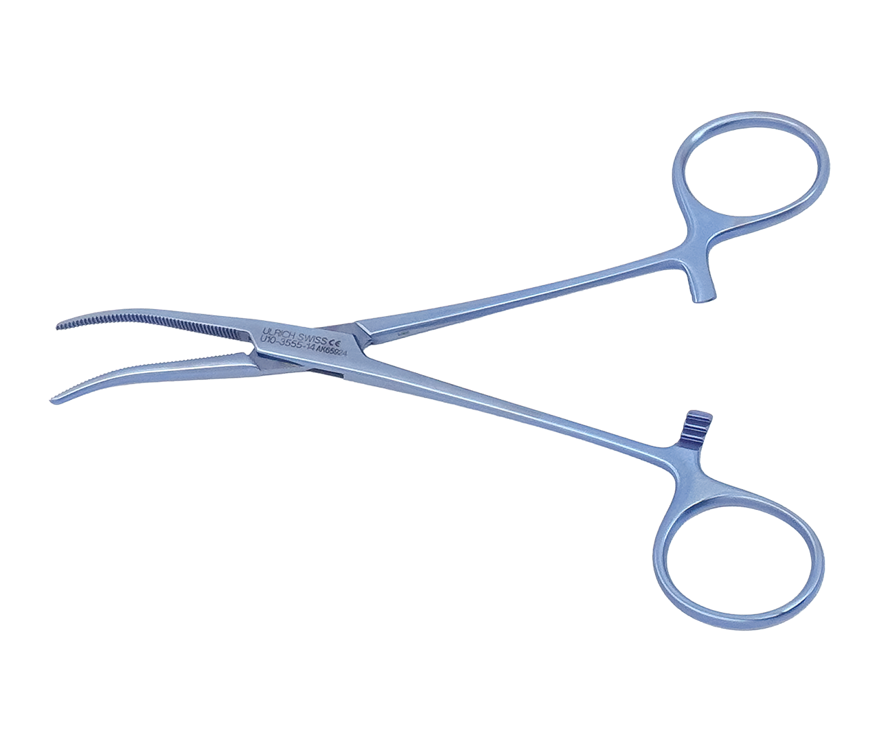 Kleště Dandy hemostatické, zahnuté do strany, 14 cm