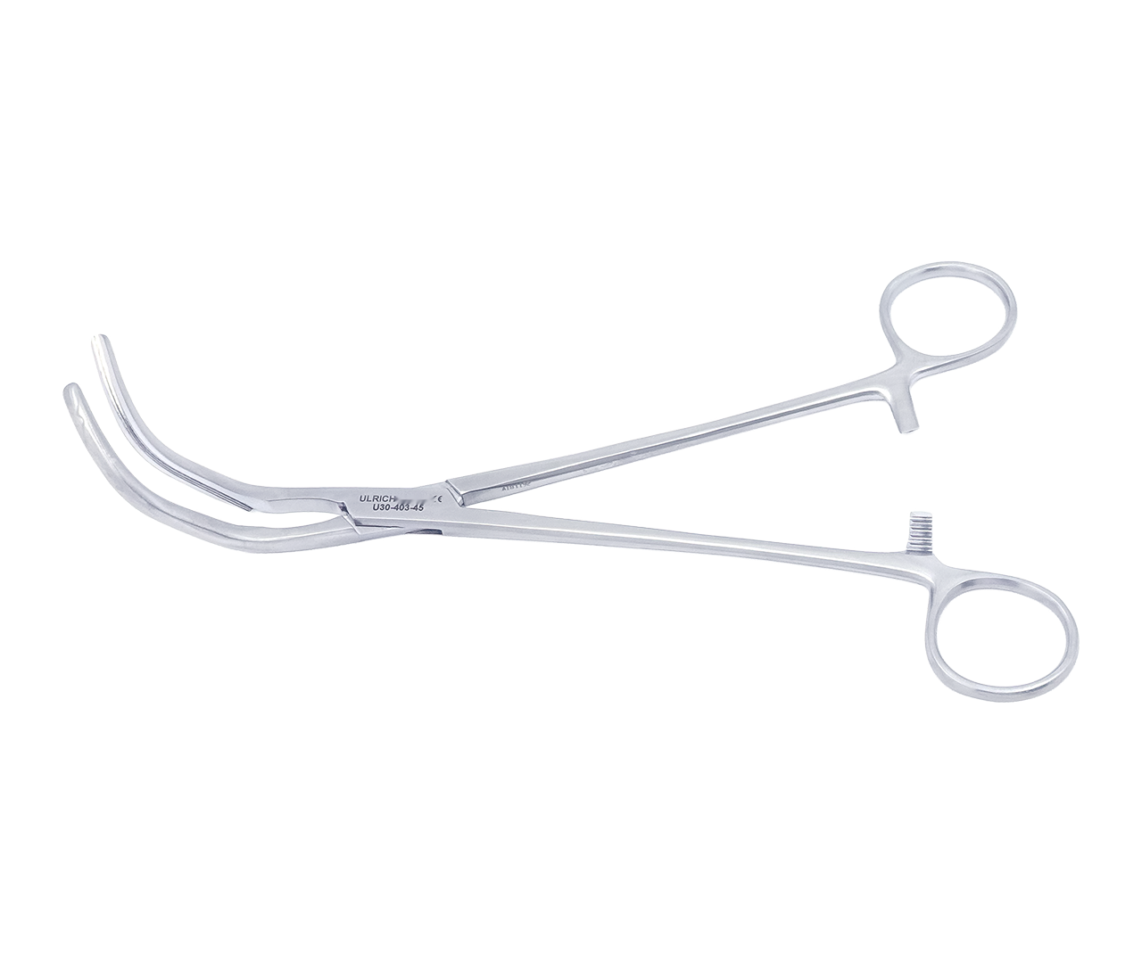 Svorka Ulrich bronchiální, zahnutá doprava, 45 mm, 22 cm