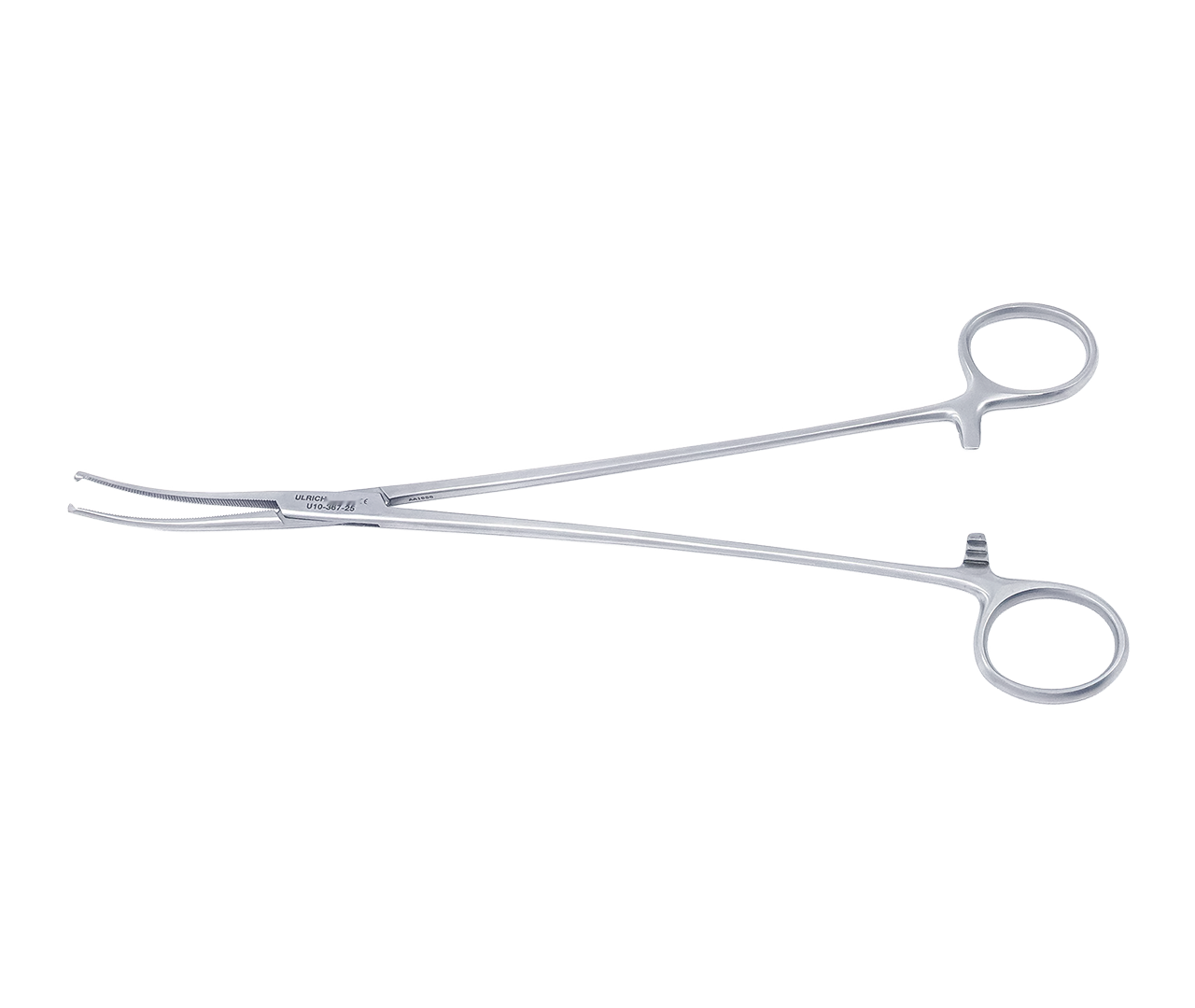 Kleště Adson hemostatické, zahnuté, 1x2 zuby, 25 cm