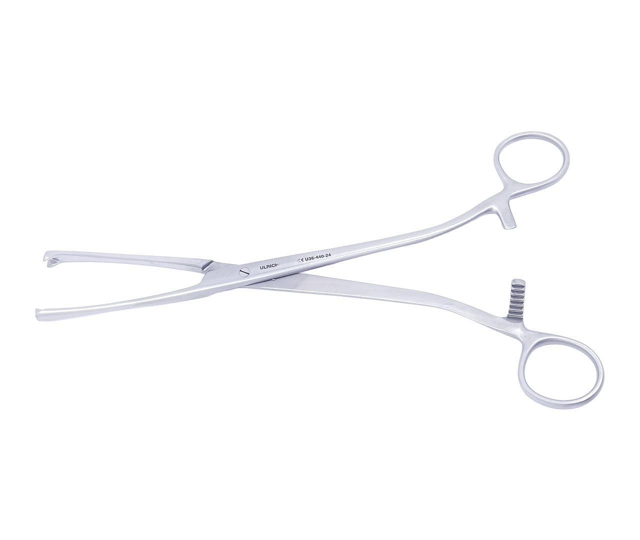 Kleště Museux děložní, rovné, 2x2 zuby, 6 mm, 24 cm