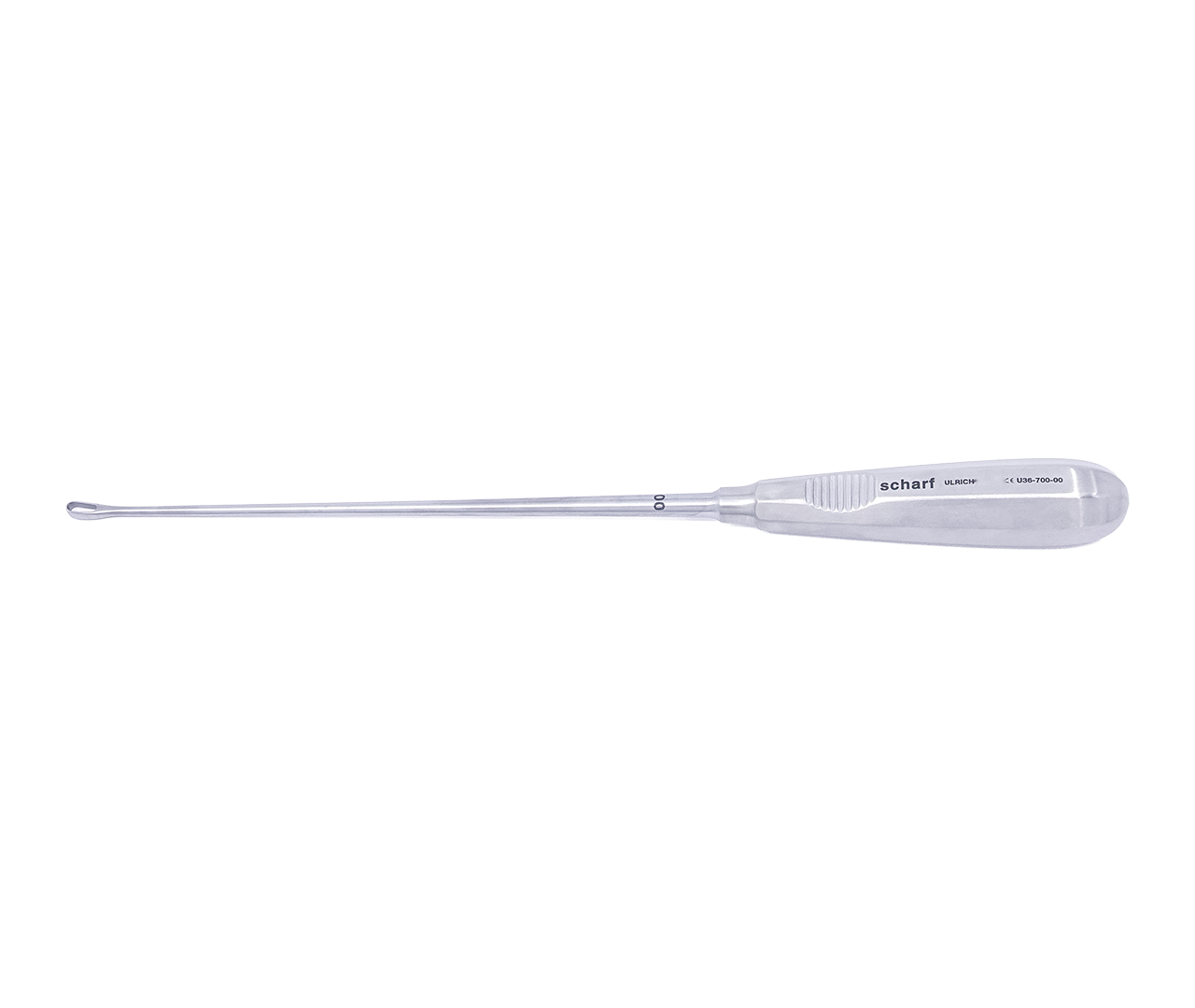 Kyreta Recamier děložní, typ 00, ostrá/pevná, 5 mm, 31 cm