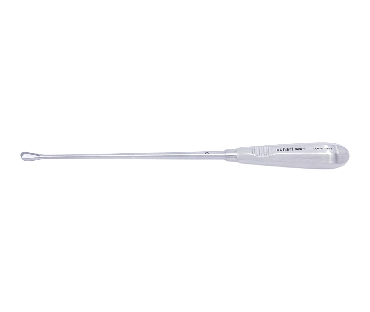 Kyreta Recamier děložní, typ 3, ostrá/pevná, 9 mm, 31 cm