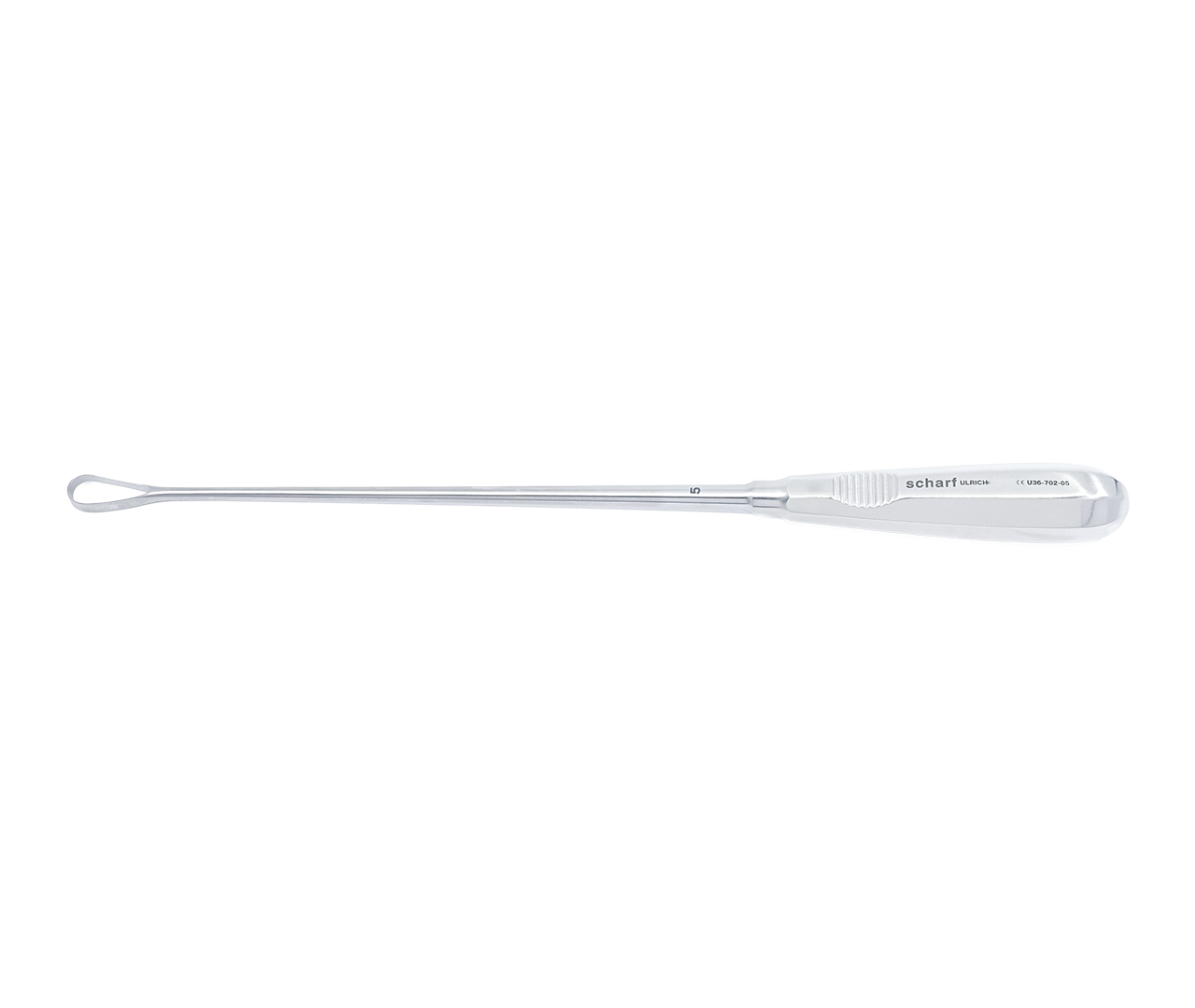 Kyreta Recamier děložní, typ 5, ostrá/pevná, 12 mm, 31 cm