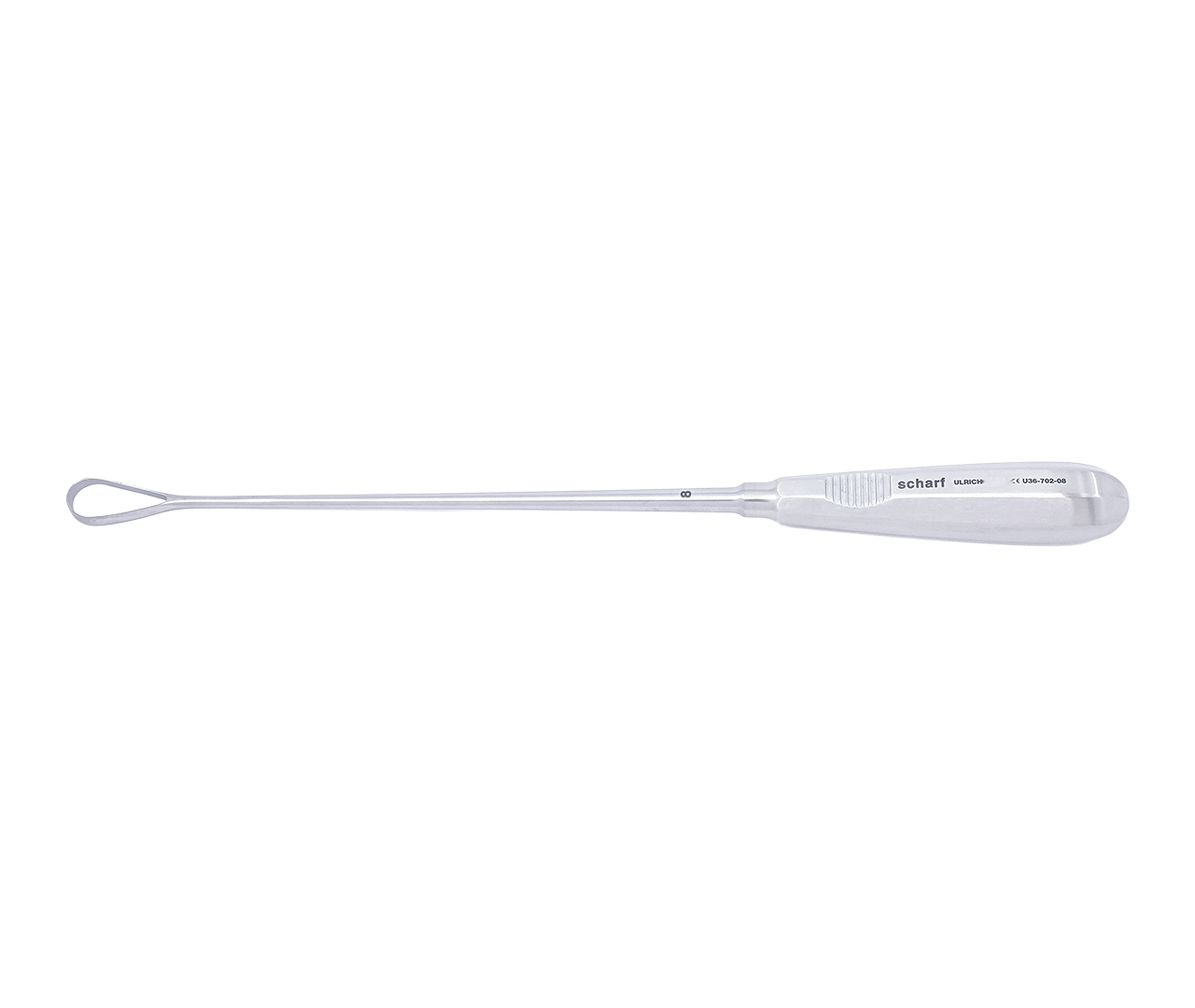 Kyreta Recamier děložní, typ 8, ostrá/pevná, 16 mm, 31 cm