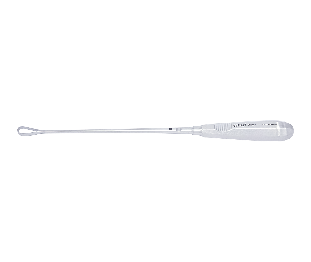 Kyreta Recamier děložní typ 5, ostrá/ohebná, 12 mm, 31 cm