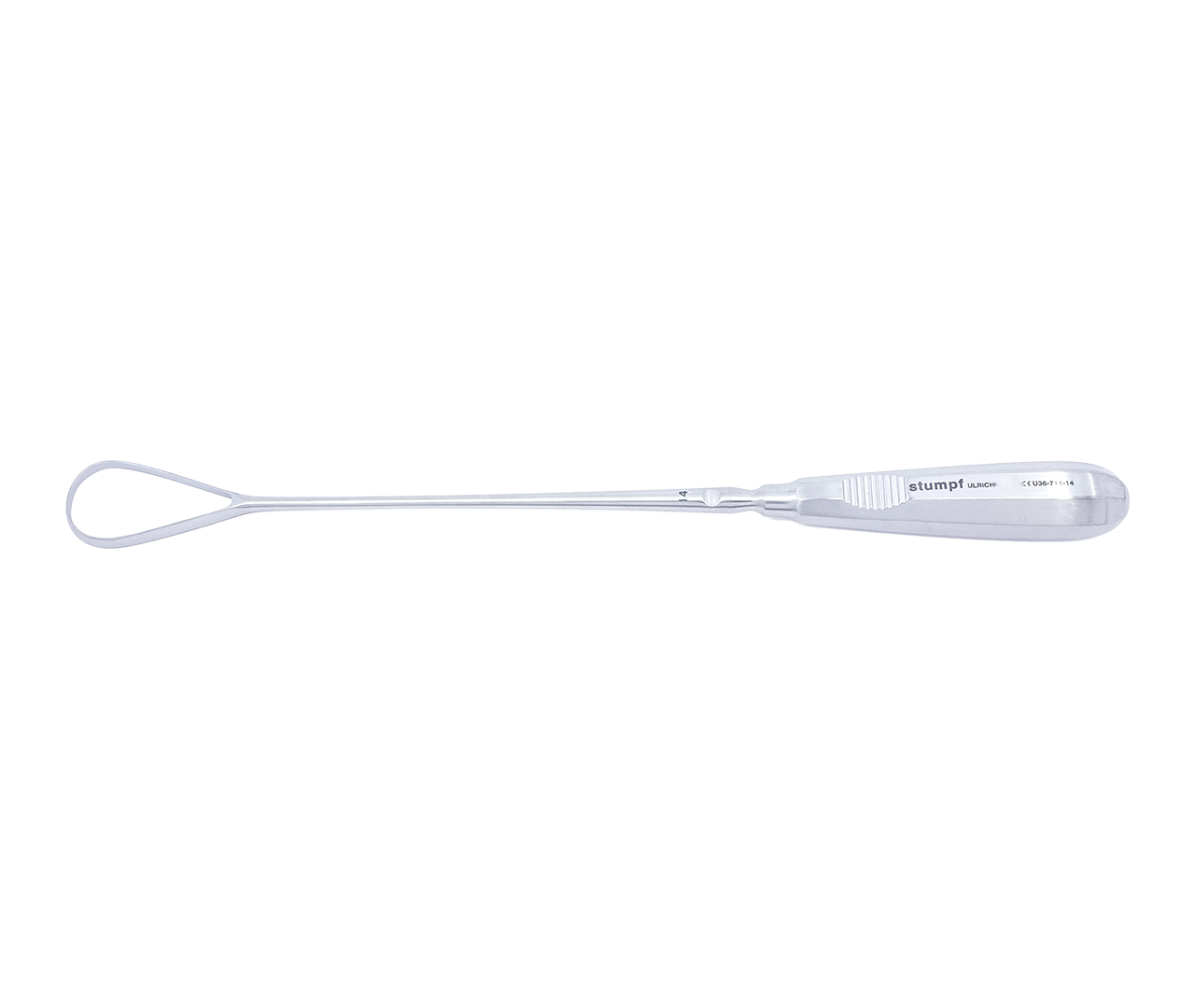 Kyreta Recamier děložní, typ 14, tupá/ohebná, 30 mm, 34 cm