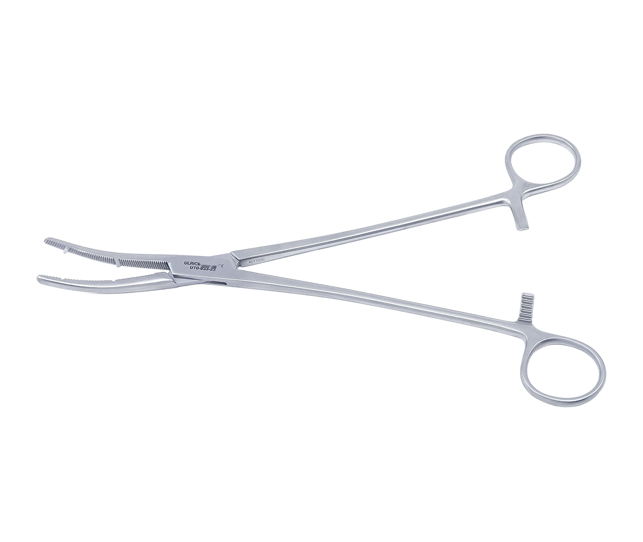 Kleště Heaney hysterektomické, zahnuté, se 2 hřeby, 23 cm