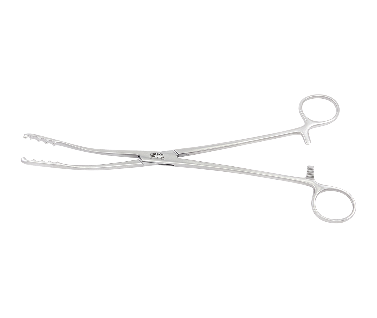 Kleště typ Ulrich na vatové tyčinky, zahnuté, 26 cm