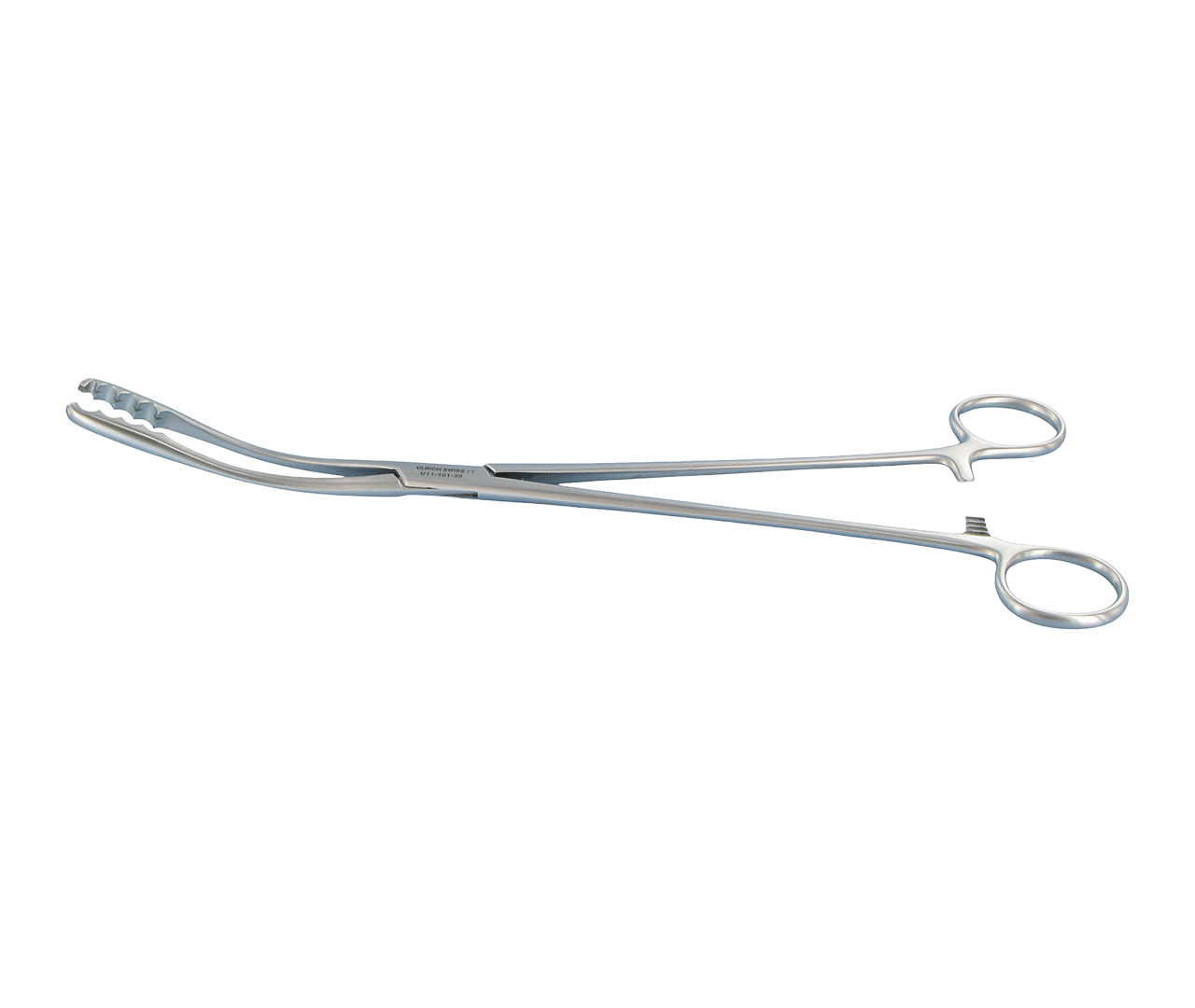 Kleště typ Ulrich na vatové tyčinky, zahnuté, 30 cm