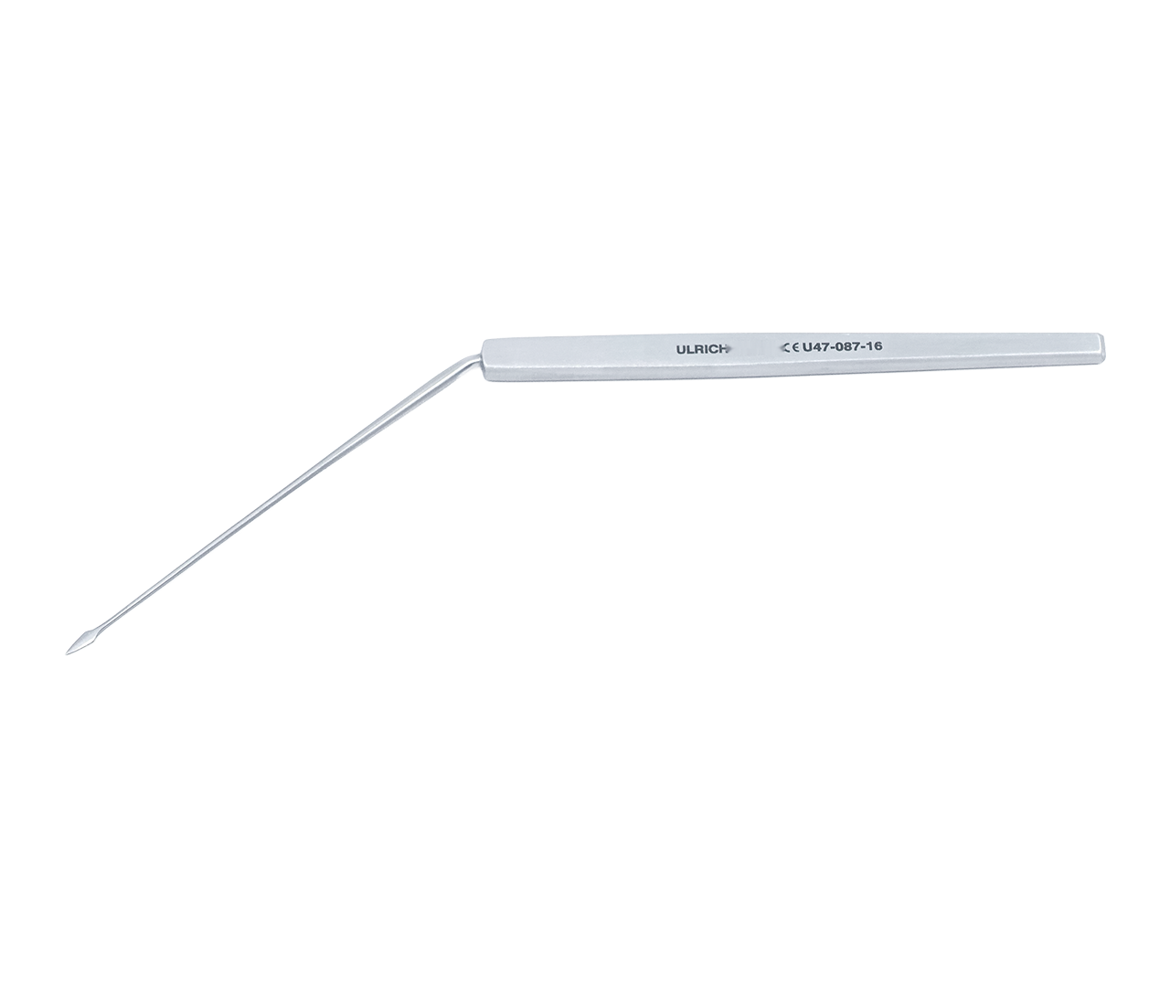 Jehla Politzer tympanální, zahnutá, vertikální, 16,5 cm