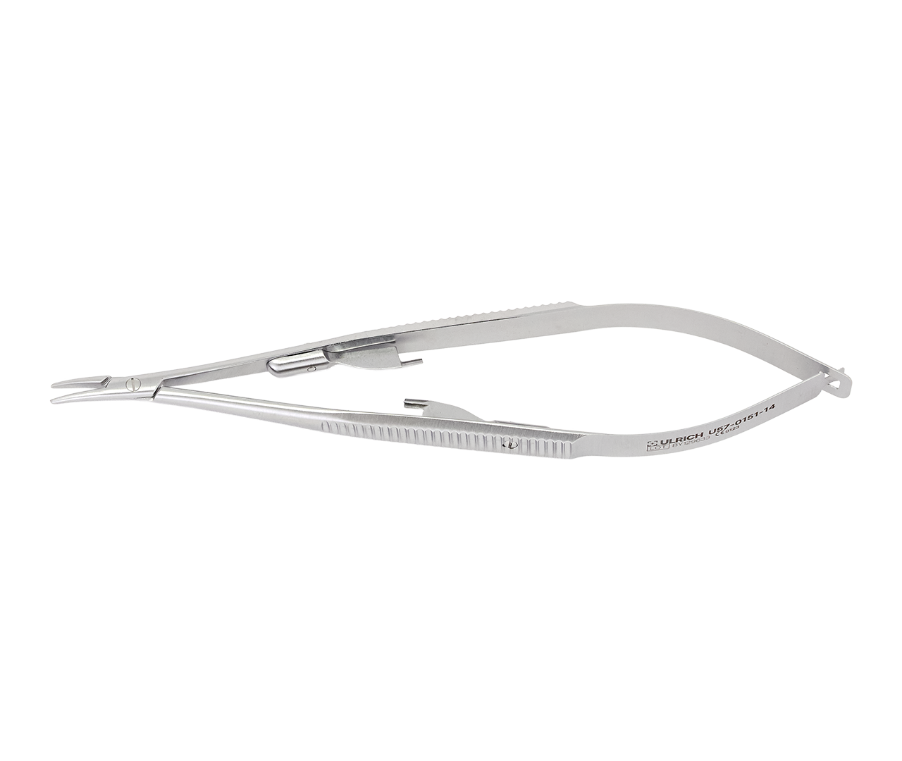 Mikrojehelec Castroviejo, zahnutý, hladký, 1,0 mm, 14 cm