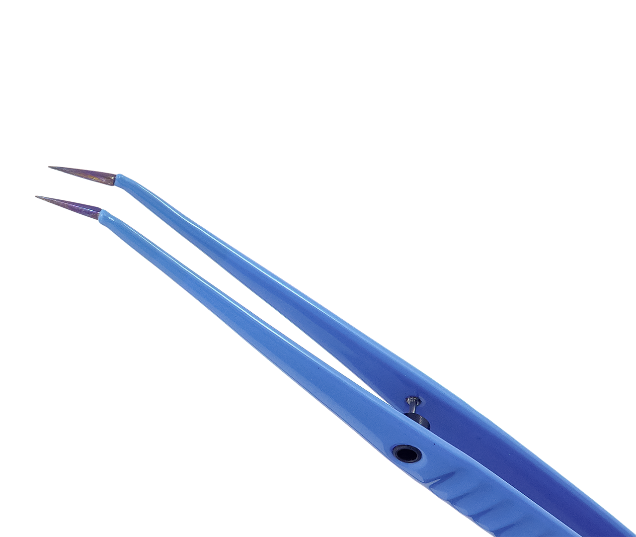 Pinzeta bipolární, zahnutá, špičatá, 0,3 mm, 16 cm