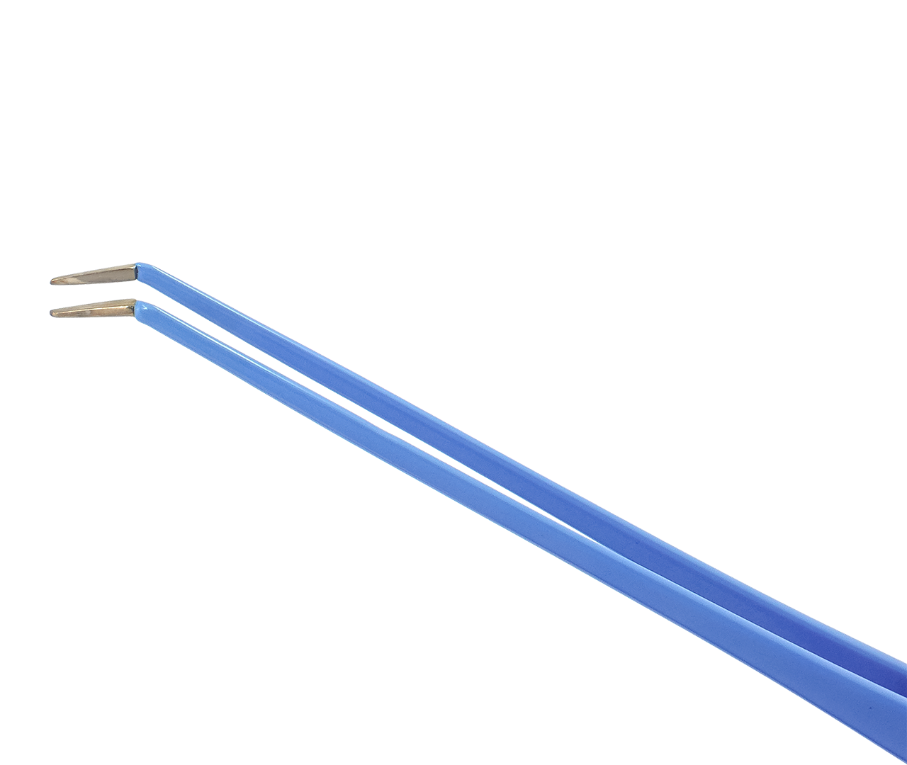 Pinzeta bipolární, zahnutá, jemná, s kolíkem, 0,5 mm, 22 cm
