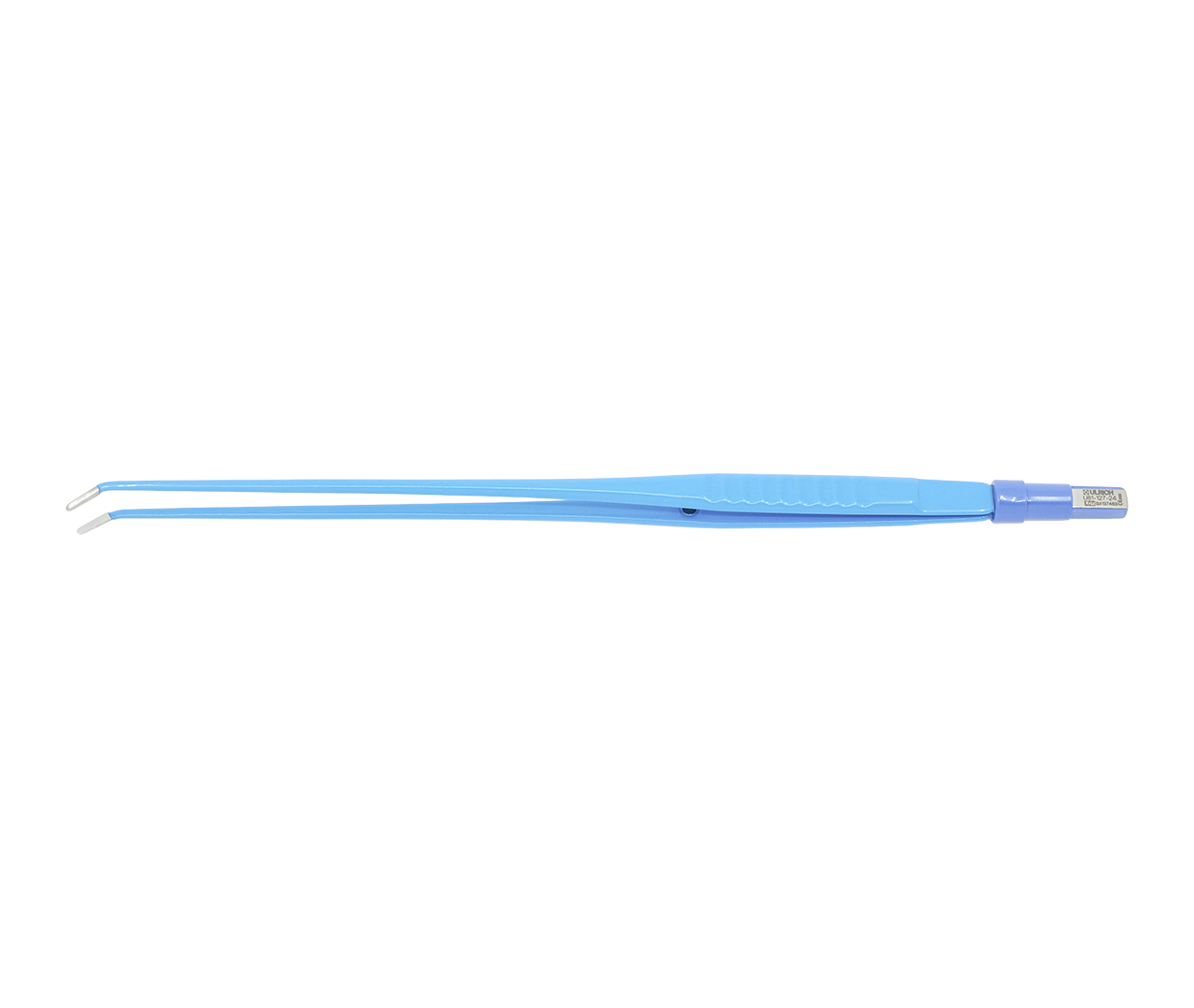 Pinzeta bipolární, zahnutá, široká, s kolíkem, 2,0 mm, 24 cm